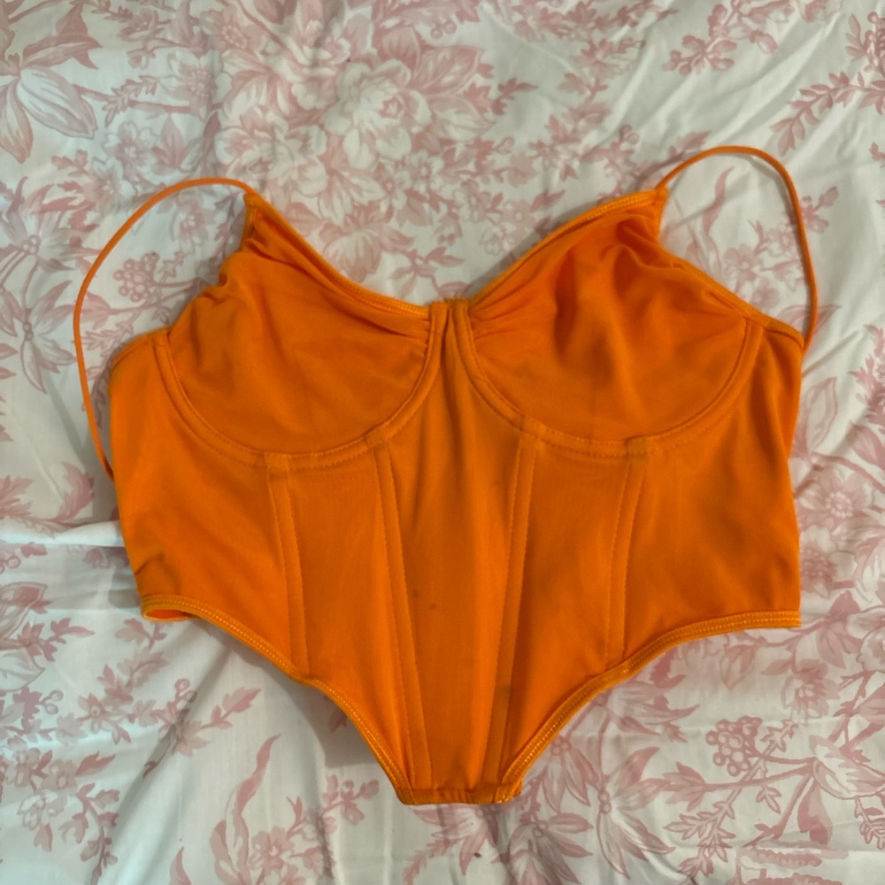 orange corset top